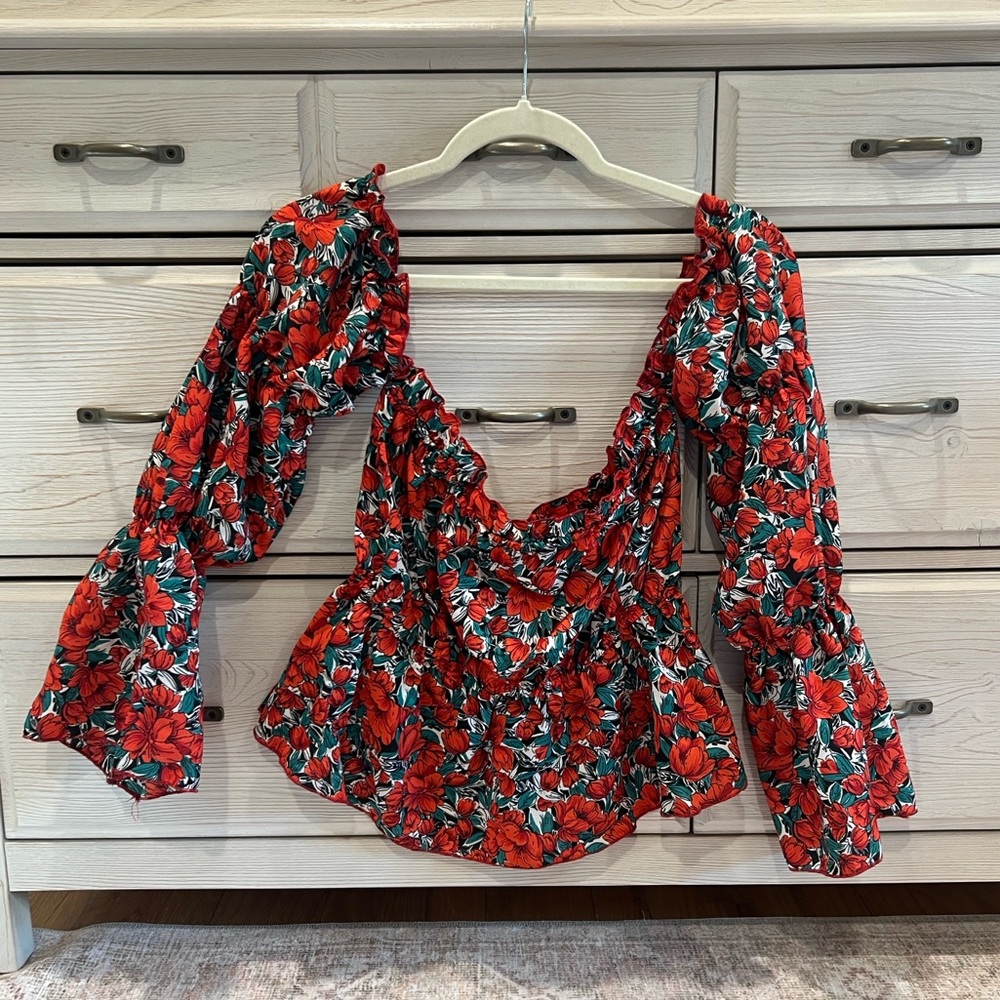 SHEIN off the shoulder floral top